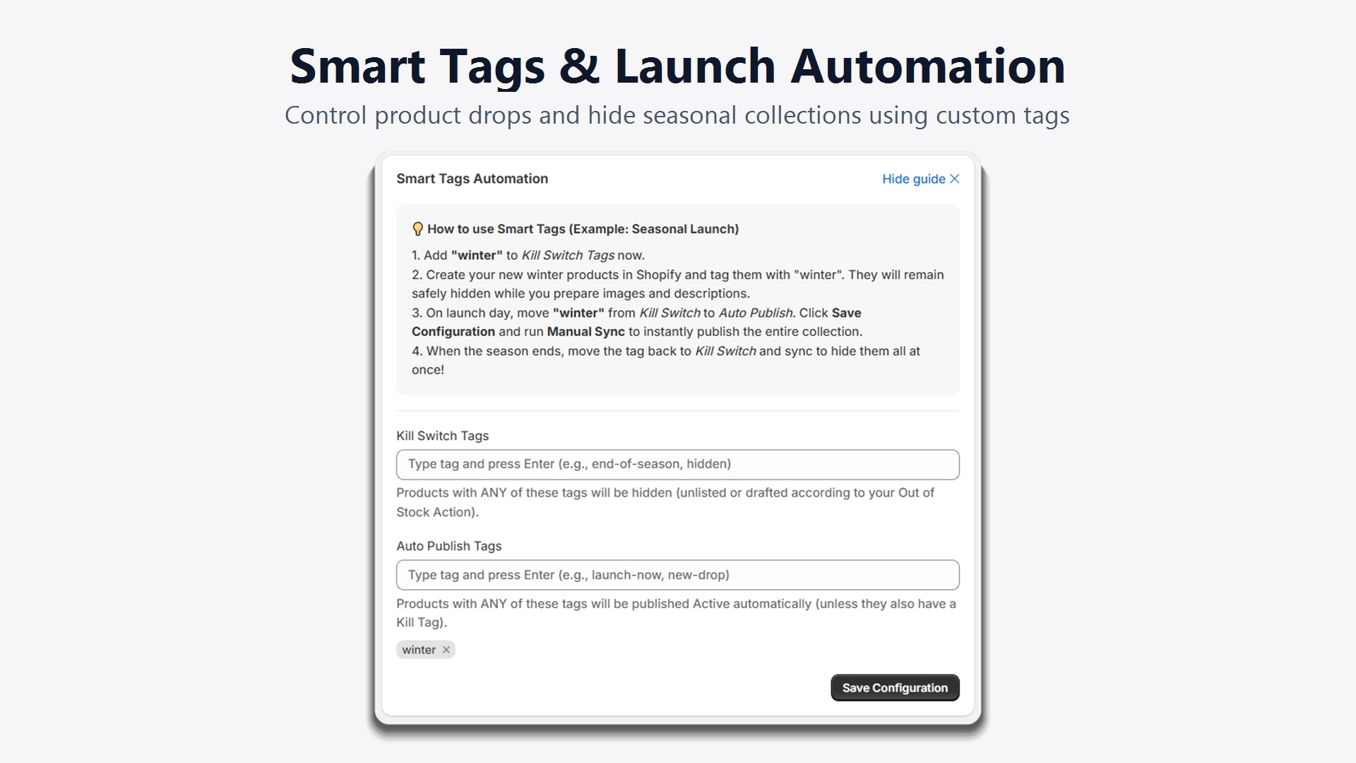 Smart Tags Automation Guide - Seasonal Launch Configuration